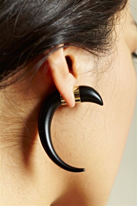 givenchy magnetic horn earring|givenchy hoop earrings.